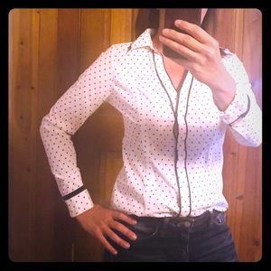 Express polka dot button up. Size S